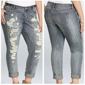 Super Badass Embellished Destressed Capris